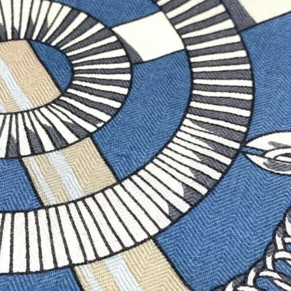 HERMES Pellier Calle Jean 140 Large Shawl Stole Scarf Cashmere / silk - Picture 7 of 14